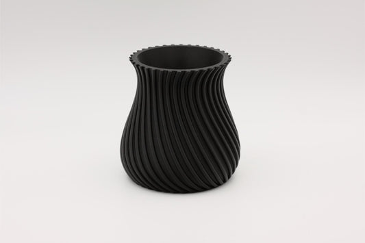 3D-printet vase svart