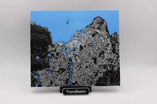 3D topografisk kart av Trondheim