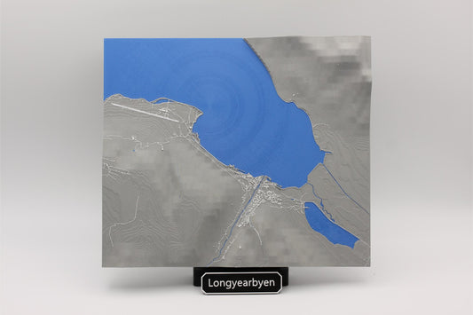 3D topografisk kart av Longyearbyen Svalbard