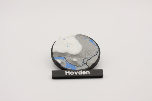 Hovden - Kjøleskapsmagnet med 3D-kart