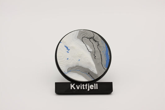 Kvitfjell - Kjøleskapsmagnet med 3D-kart