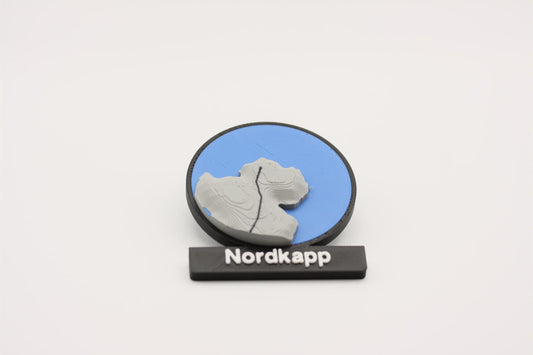 Nordkapp - Kjøleskapsmagnet med 3D-kart