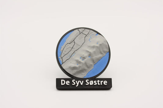 De Syv Søstre - Kjøleskapsmagnet med 3D-kart