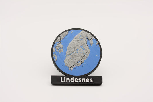 Lindesnes - Kjøleskapsmagnet med 3D-kart