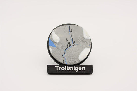 Trollstigen - Kjøleskapsmagnet med 3D-kart