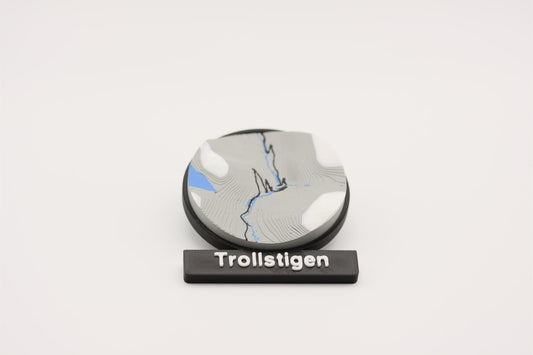 Trollstigen - Kjøleskapsmagnet med 3D-kart
