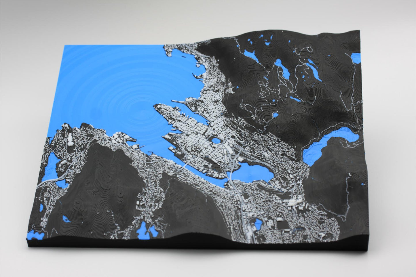3D topografisk kart av Bergen