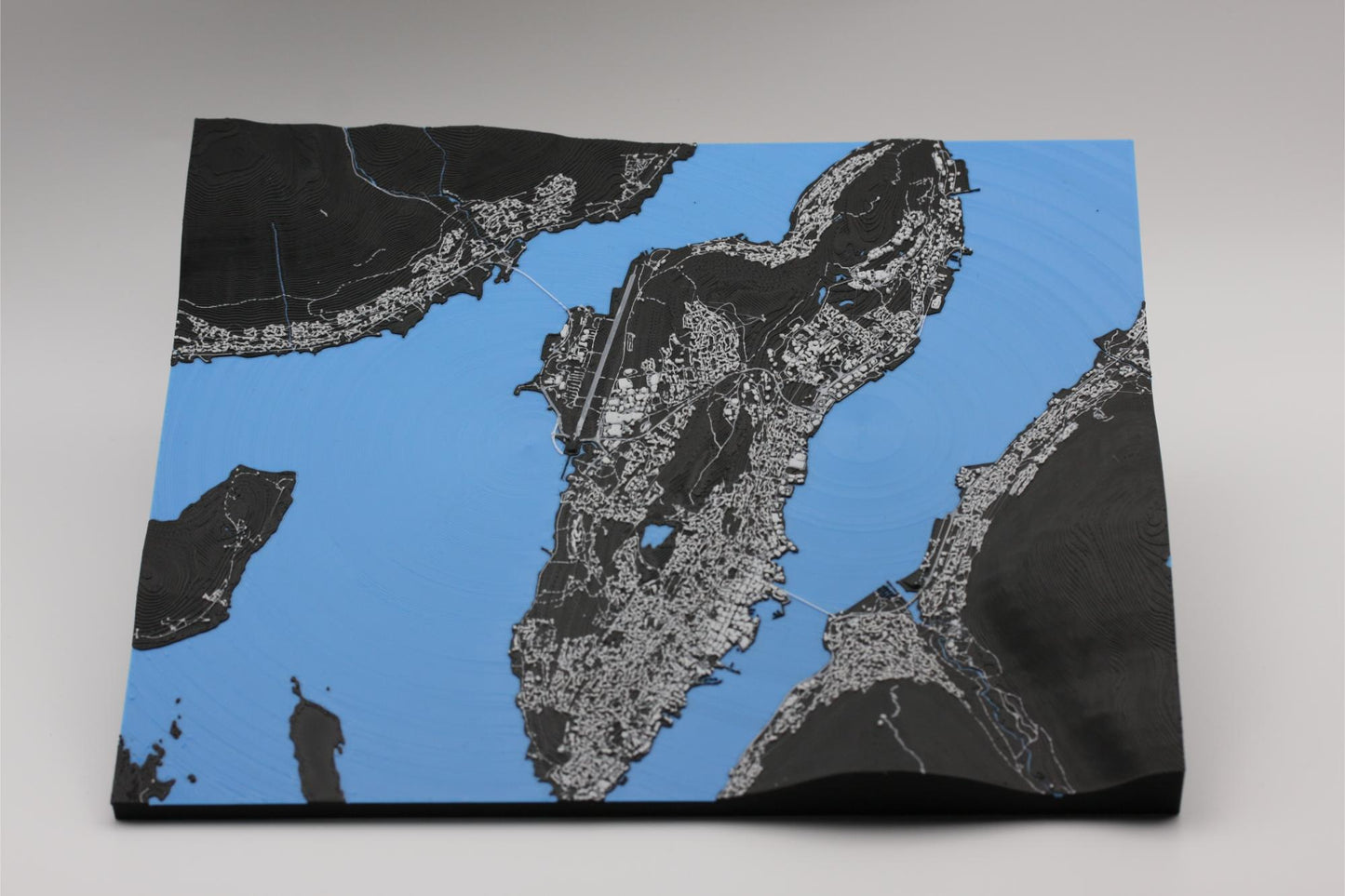 3D topografisk kart av Tromsø