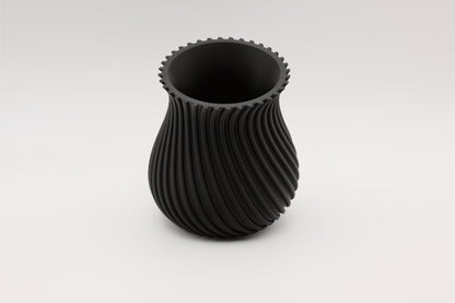 3D-printet vase svart