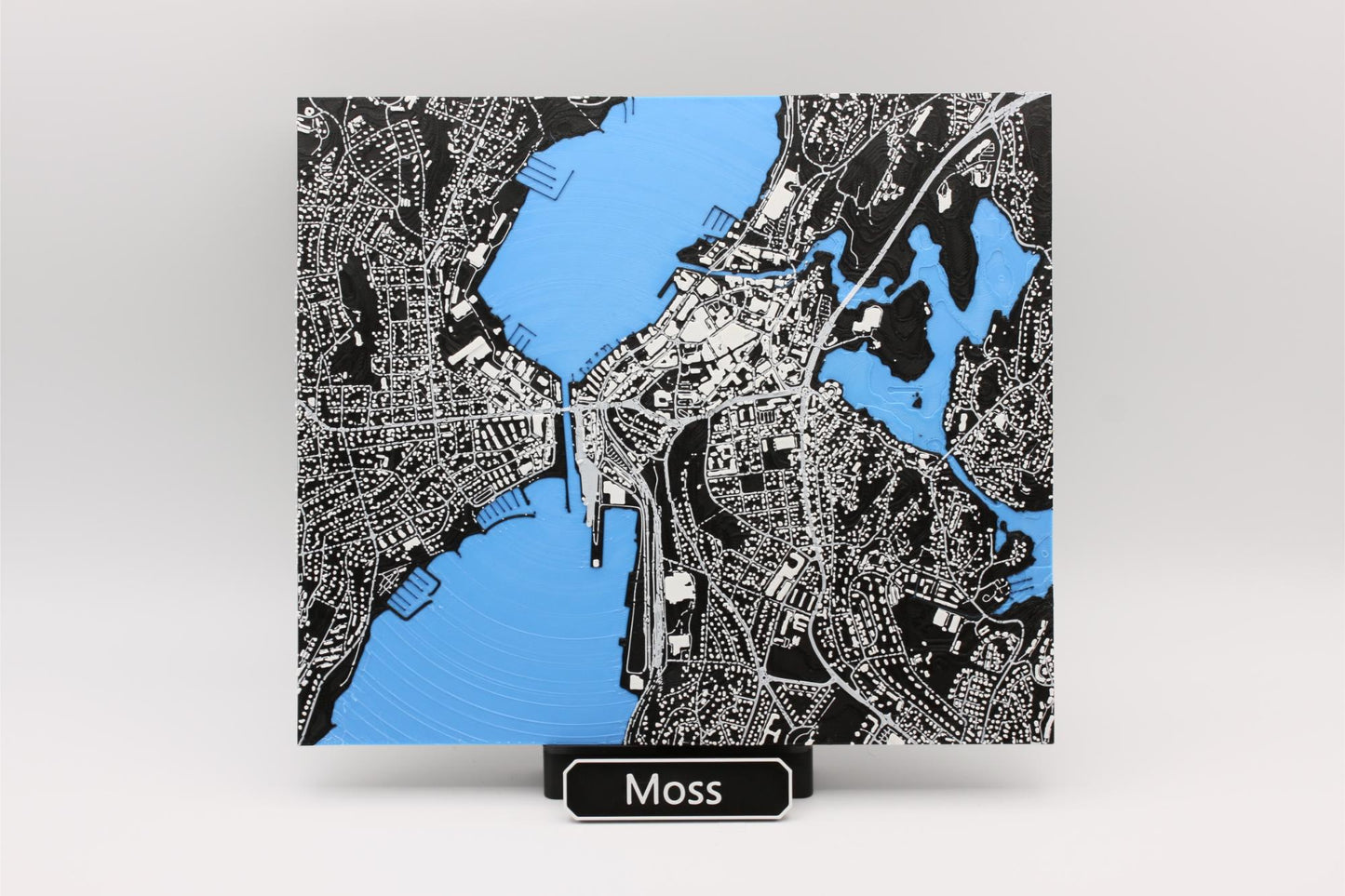3D topografisk kart av Moss