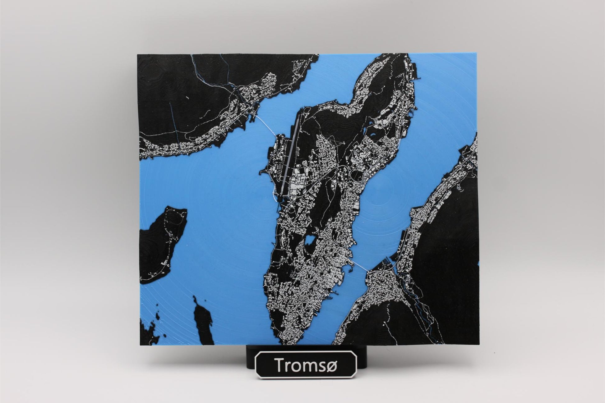 3D topografisk kart av Tromsø