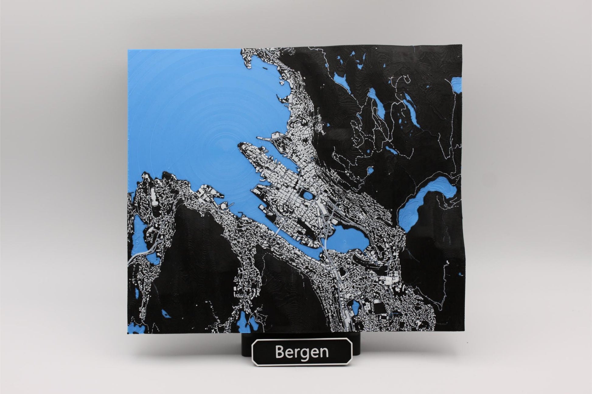 3D topografisk kart av Bergen