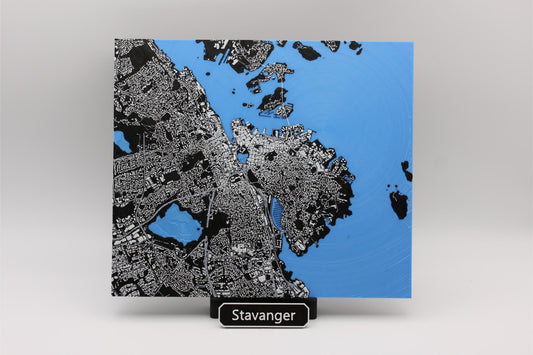 3D topografisk kart av Stavanger