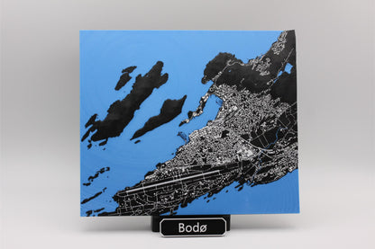 3D topografisk kart av Bodø