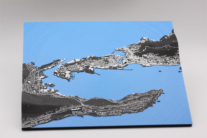 3D topografisk kart av Ålesund