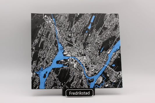 3D topografisk kart av Fredrikstad
