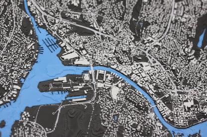 3D topografisk kart av Fredrikstad