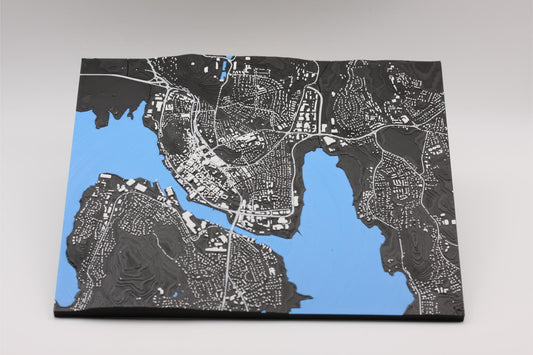 3D topografisk kart av Tønsberg