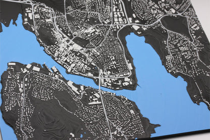 3D topografisk kart av Tønsberg