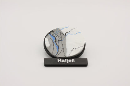 Hafjell - Kjøleskapsmagnet med 3D-kart