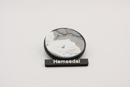 Hemsedal - Kjøleskapsmagnet med 3D-kart