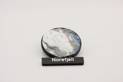 Norefjell - Kjøleskapsmagnet med 3D-kart