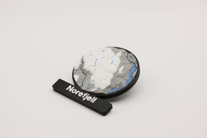 Norefjell - Kjøleskapsmagnet med 3D-kart