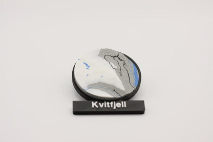 Kvitfjell - Kjøleskapsmagnet med 3D-kart