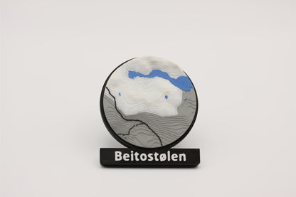 Beitostølen - Kjøleskapsmagnet med 3D-kart