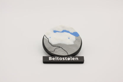 Beitostølen - Kjøleskapsmagnet med 3D-kart