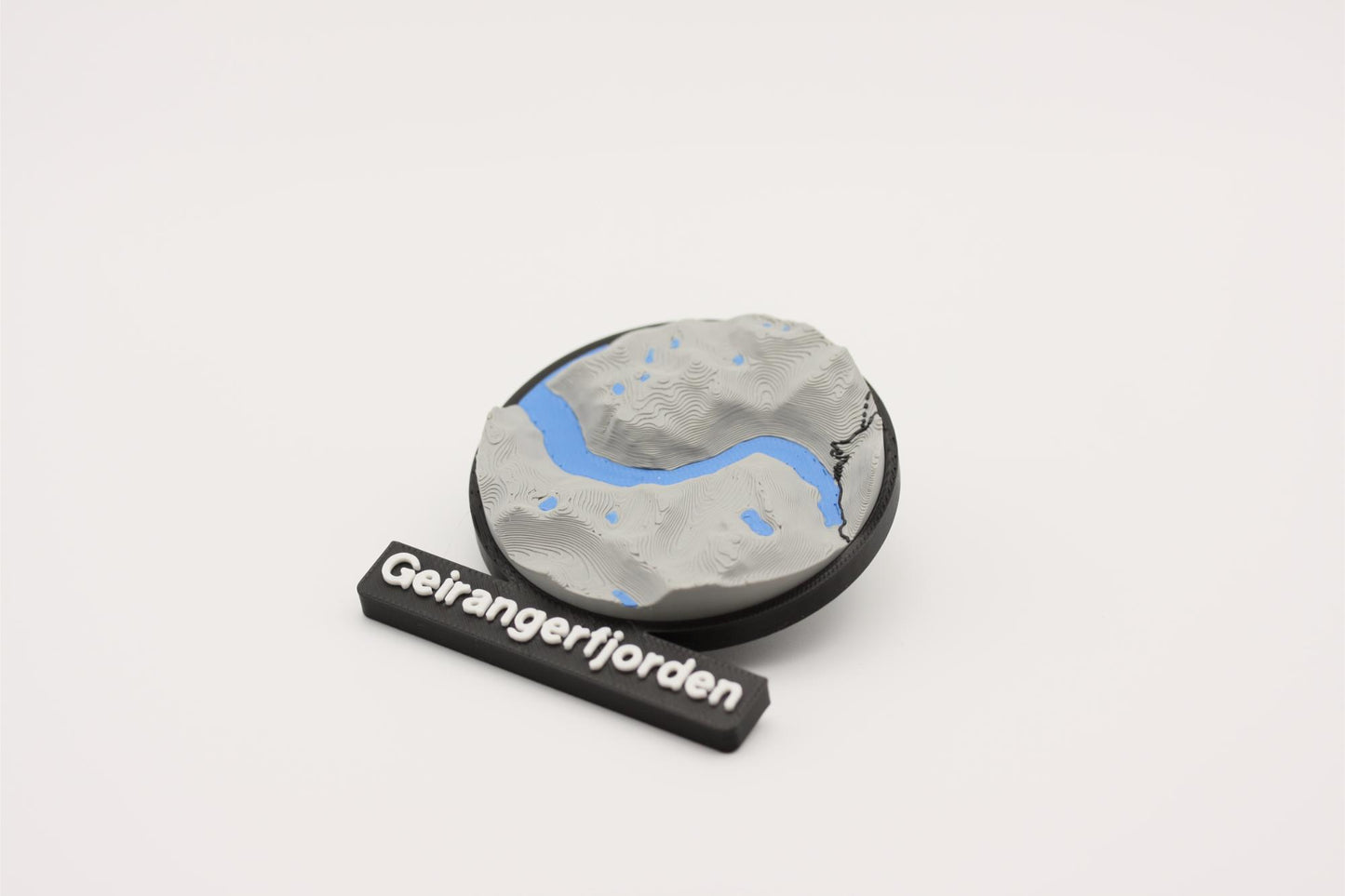 Geirangerfjorden - Kjøleskapsmagnet med 3D-kart