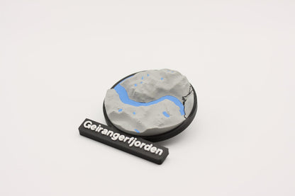 Geirangerfjorden - Kjøleskapsmagnet med 3D-kart
