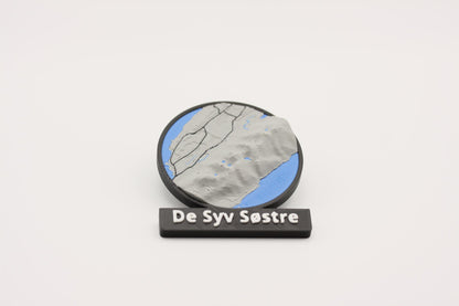 De Syv Søstre - Kjøleskapsmagnet med 3D-kart