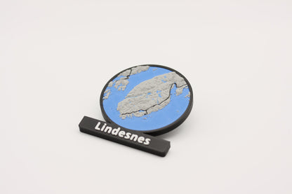 Lindesnes - Kjøleskapsmagnet med 3D-kart