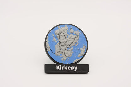 Kirkeøy - Kjøleskapsmagnet med 3D-kart