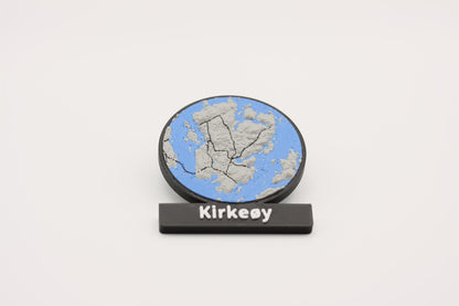Kirkeøy - Kjøleskapsmagnet med 3D-kart